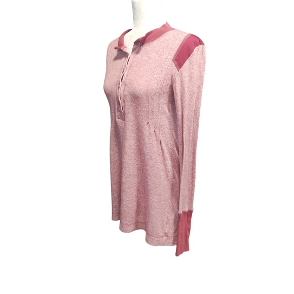 Vintage Free People Red Henley Long Sleeve Top Y2K 100% Cotton Heathered Size S - Picture 5 of 10